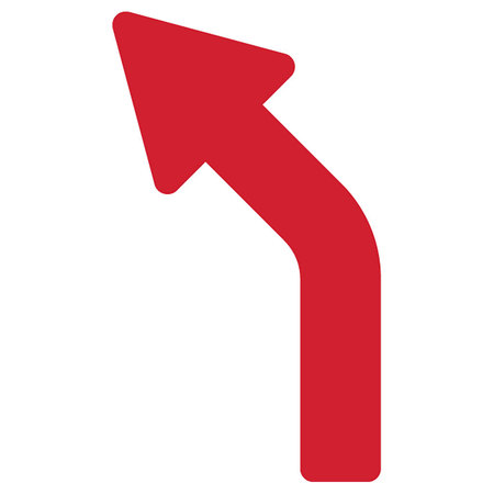 IDENTITY GROUP Left Angled Arrow, Red, 15", 8610XR 8610XR